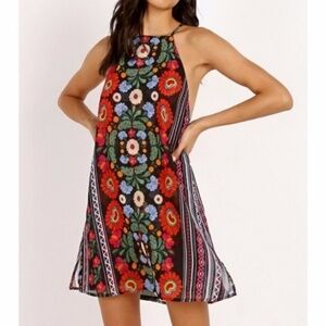 Show Me Your Mumu Byron Mexicali Multi Print Mini Chiffon Dress Size Medium